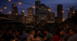 People dining in Houston representing local food and travel experiences